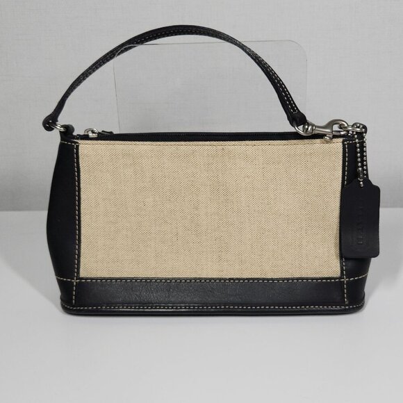 Vintage Coach Canvas & Leather Mini Shoulder Bag #6115 - Picture 1 of 9